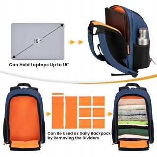 TARION Camerarugzak DSLR Waterdicht Licht Laptopvak 15 Inch Blauw — miniatuur 4