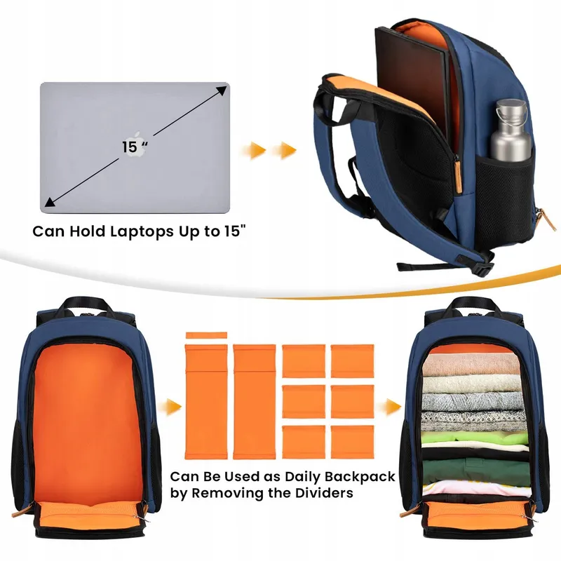 TARION Camerarugzak DSLR Waterdicht Licht Laptopvak 15 Inch Blauw — foto 4