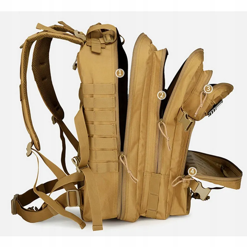 CINGHI LUSSO Militaire Rugzak Heren 45L Outdoor Tactisch Waterdicht — foto 3