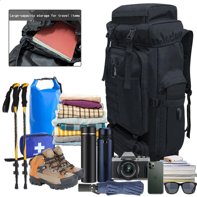 OGETOK Wandelrugzak 80L Waterdicht Survival Voor Mannen En Vrouwen — foto 7