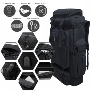 OGETOK Wandelrugzak 80L Waterdicht Survival Voor Mannen En Vrouwen — miniatuur 5