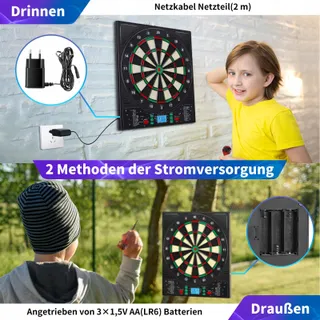 COANHCTM Elektronisch Dartbord Duitse Stem 12 Pijlen LCD 34 Spellen — miniatuur 8