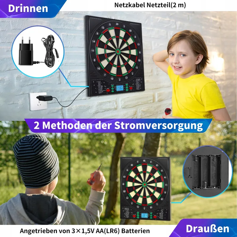 COANHCTM Elektronisch Dartbord Duitse Stem 12 Pijlen LCD 34 Spellen — foto 8