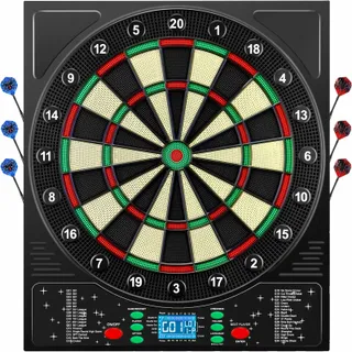 COANHCTM Elektronisch Dartbord Duitse Stem 12 Pijlen LCD 34 Spellen