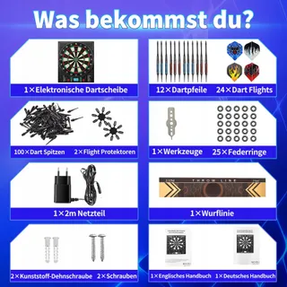 COANHCTM Elektronisch Dartbord Duitse Stem 12 Pijlen LCD 34 Spellen — miniatuur 5