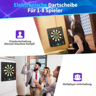 COANHCTM Elektronisch Dartbord Duitse Stem 12 Pijlen LCD 34 Spellen — miniatuur 4