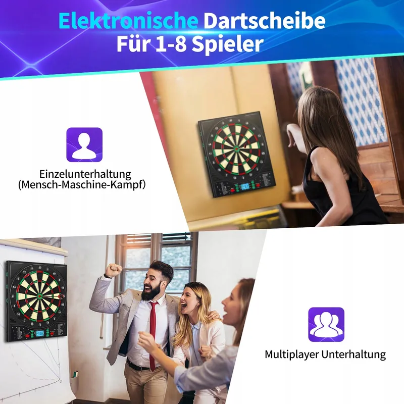 COANHCTM Elektronisch Dartbord Duitse Stem 12 Pijlen LCD 34 Spellen — foto 4