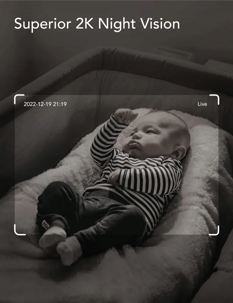 NOOIE Camera 5G Kinderen 2K WiFi 360° IR Nachtzicht Alexa Audio — foto 3