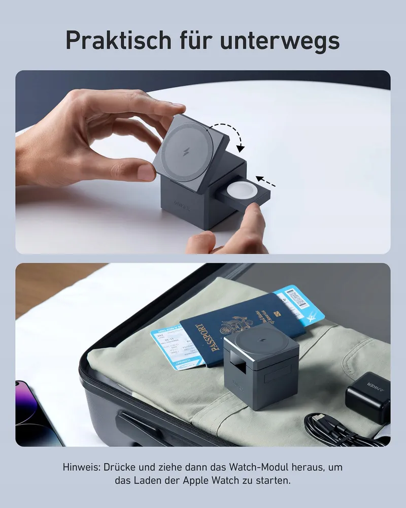 ANKER 3-in-1 Oplaadstation MagSafe iPhone Apple Watch AirPods 15W — foto 4