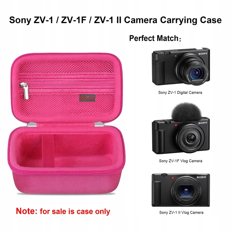 ELONBO Draagtas Sony ZV-1 ZV-1F ZV-1 II 4K Camera Framboos — foto 2