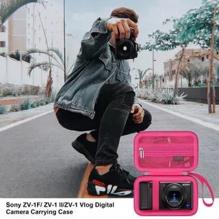 ELONBO Draagtas Sony ZV-1 ZV-1F ZV-1 II 4K Camera Framboos — miniatuur 7