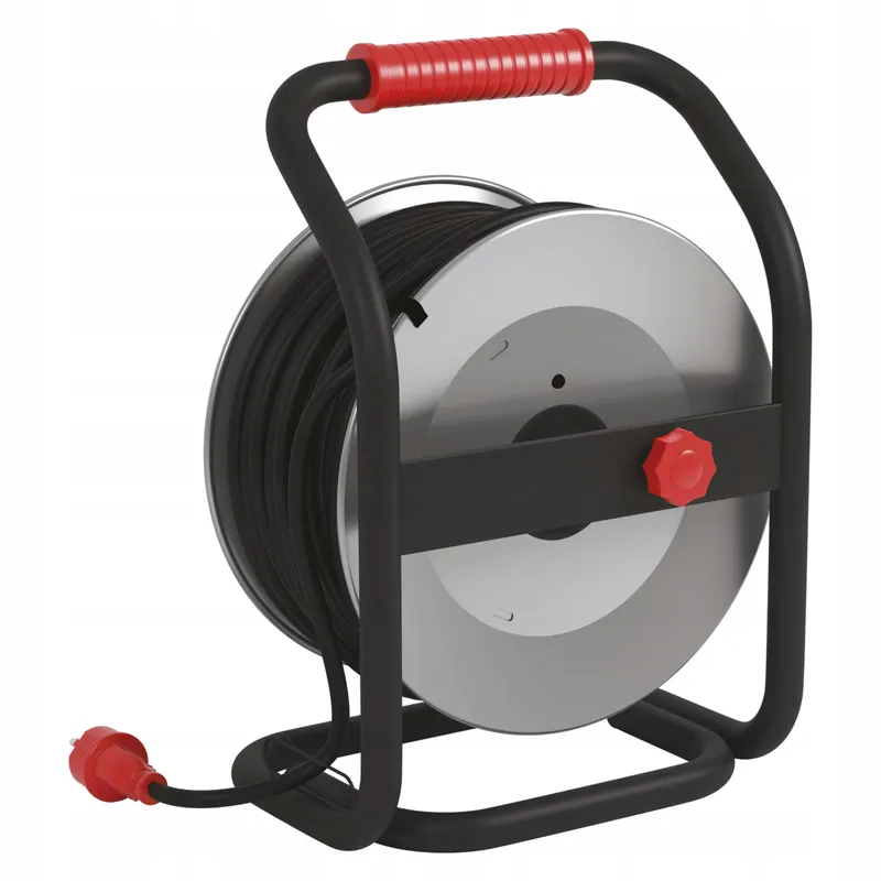 EMOS Kabelhaspel 50m Staal 4 Stopcontacten Waterdicht IP44 — foto 5