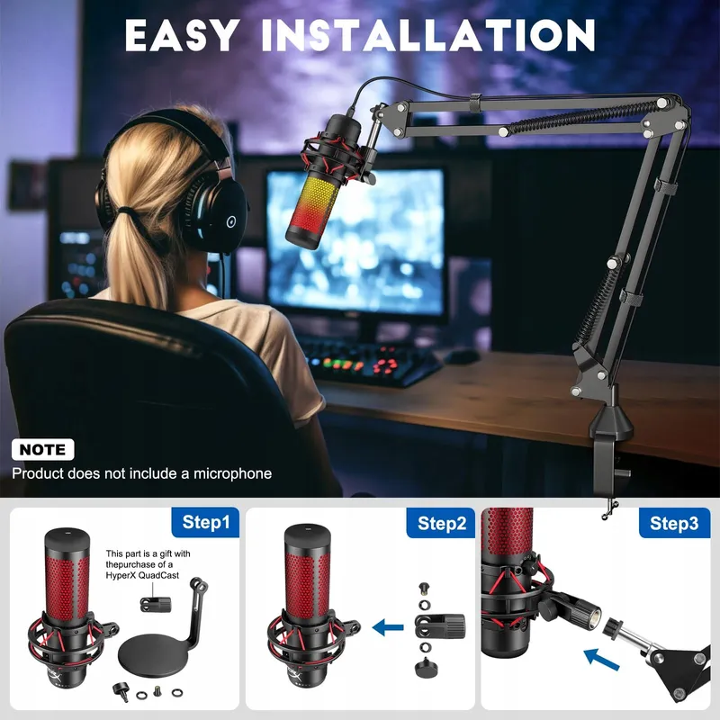 AOKEO AK-35 Microfoonstatief voor Blue Yeti Snowball HyperX Elgato — foto 2