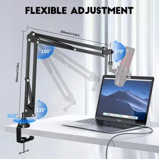 AOKEO AK-35 Microfoonstatief voor Blue Yeti Snowball HyperX Elgato — miniatuur 3