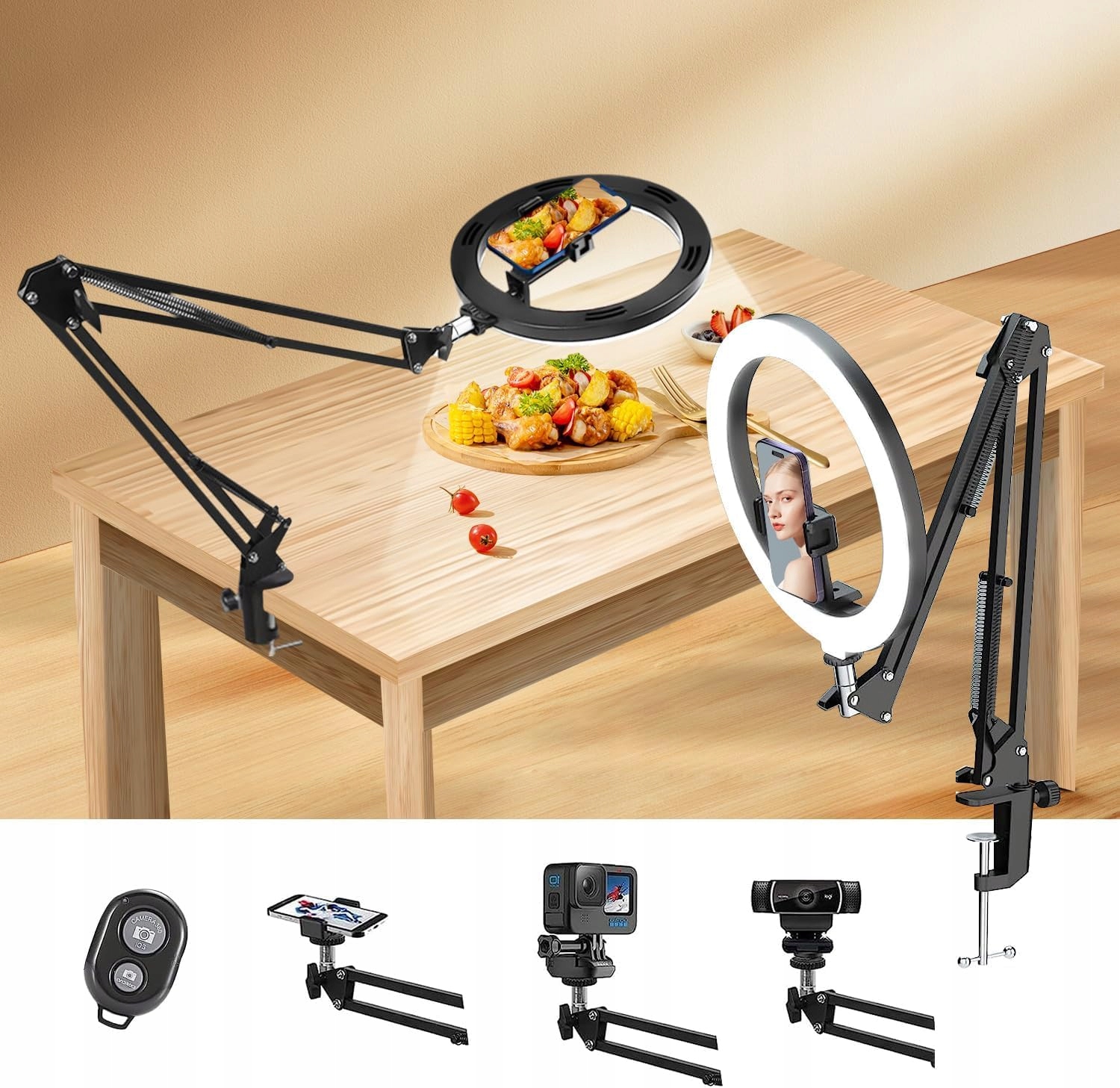 YAYUSI LED Ringlicht 10 Inch met Flexibel Statief voor Video
