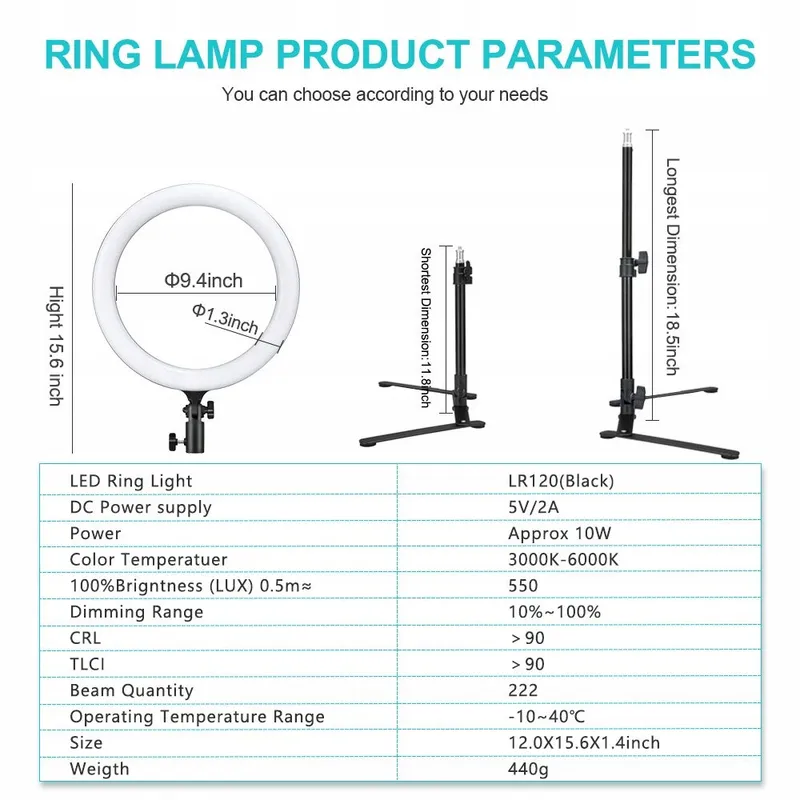 GODOX LR120 LED Ringlichtset 12 Inch Tweekleurig Licht — foto 6
