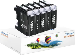 TINNEE 5 Zwarte Inktcartridges Brother LC223 LC223XL — miniatuur 1