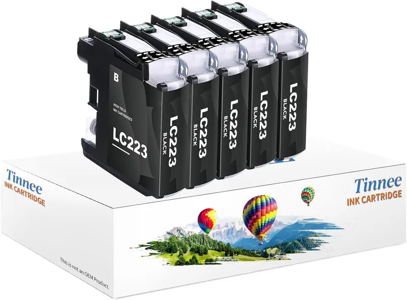TINNEE 5 Zwarte Inktcartridges Brother LC223 LC223XL — foto 1