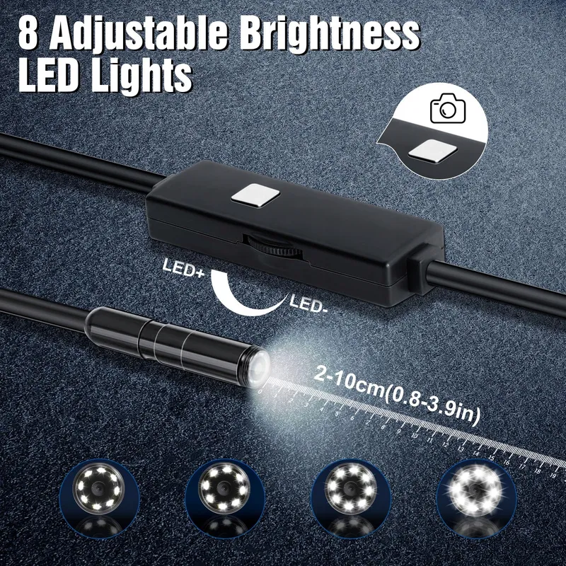 ROMON Endoscoopcamera 1080P HD Waterdicht IP67 8 LED 5M — foto 3