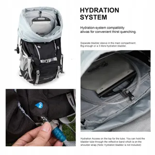 MOUNTAINTOP Trekkingrugzak 70L Waterdicht Heren Dames Camping — miniatuur 6