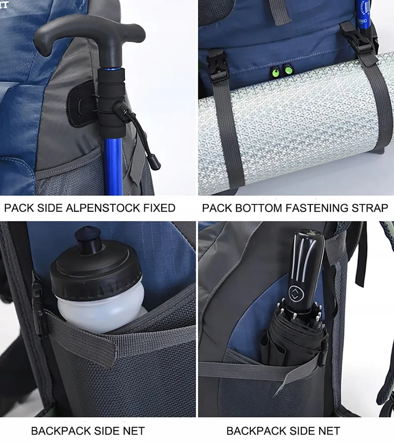 BSEASH 50L Lichte Waterdichte Wandelrugzak Blauw — foto 3