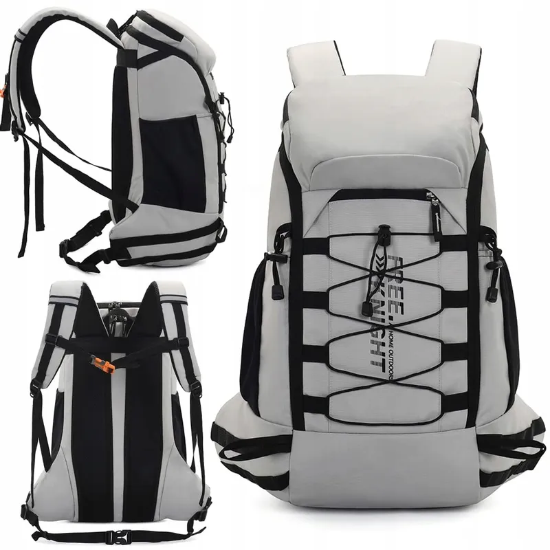 BSEASH Wandelrugzak 40L Waterdicht Lichtgewicht Camping Grijs — foto 2
