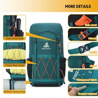 BSEASH Wandelrugzak 40L Licht Waterdicht Met Regenhoes Zwart — miniatuur 4