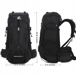 BSEASH Lichte Waterdichte Wandelrugzak 60L Wandelen en Camping — miniatuur 2