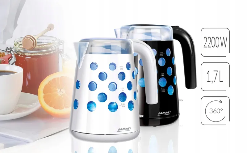 MPM MCZ-86 Waterkoker 1,7L Draadloos BPA-Vrij Automatisch Uit — foto 3