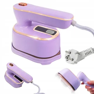 HIRSRIAN Mini Stoomstrijkijzer 1000W Opvouwbaar Reizen Paars — miniatuur 1