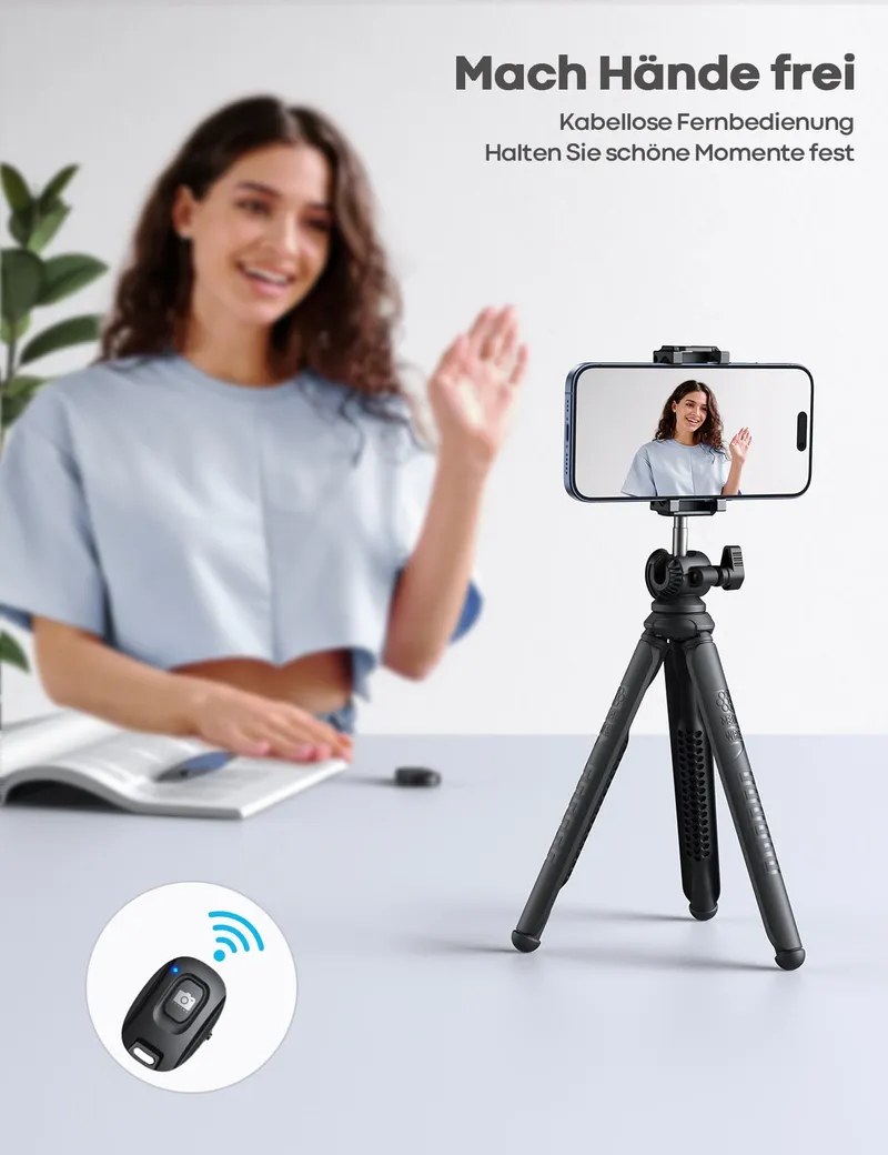 LAMICALL Mini Statief Flexibel Telefoon Camera 360° — foto 3