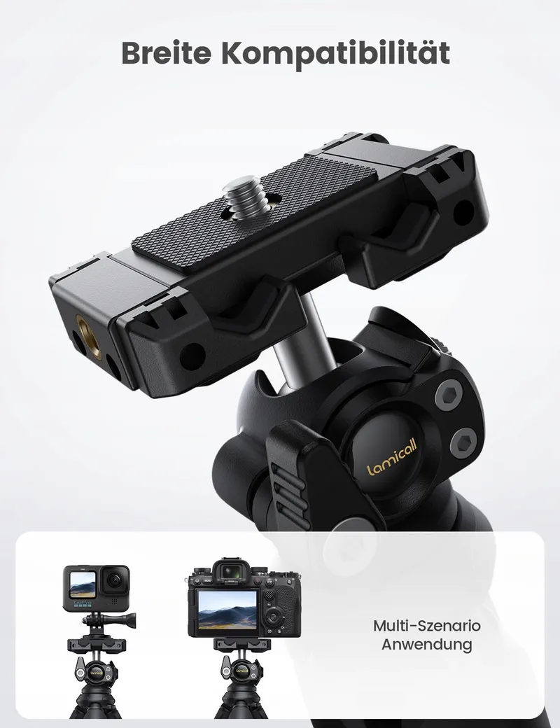 LAMICALL Mini Statief Flexibel Telefoon Camera 360° — foto 2
