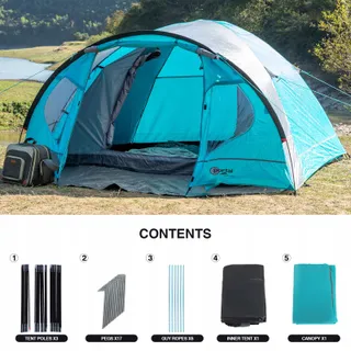 PORTAL Koepeltent 3-4 Personen Waterdicht 4000mm Camping — miniatuur 8
