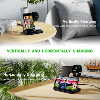 MINTHOUZ 3-in-1 Draadloze Oplader 18W Apple Watch AirPods — miniatuur 3