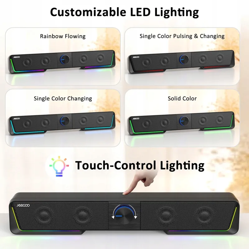 JECOO A40 USB Bluetooth Soundbar PC Zwart — foto 5