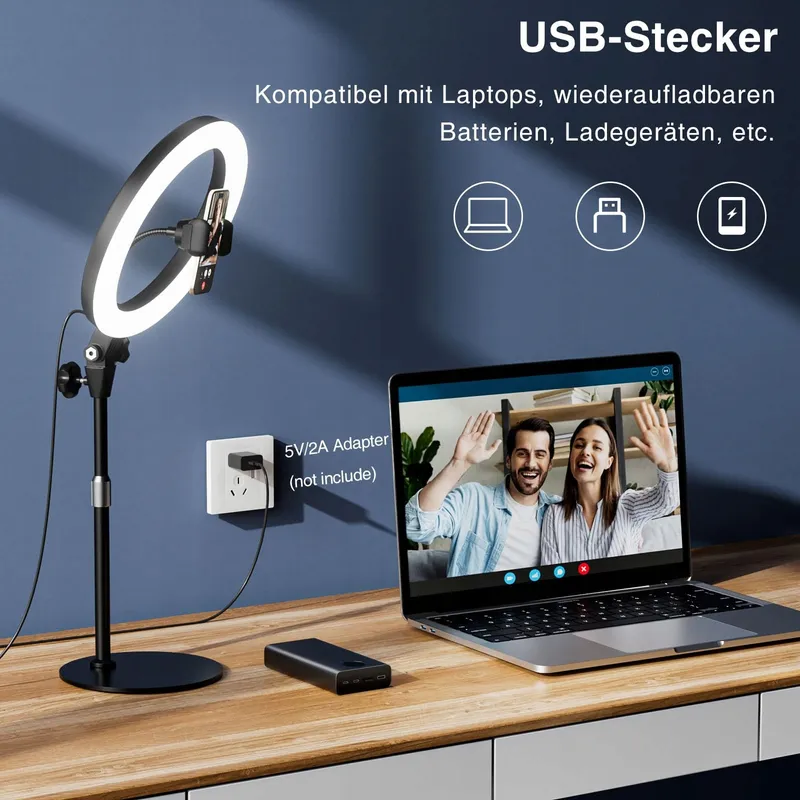 YARRASHOP LED Ringlamp 10.5" Statief Make-up YouTube TikTok — foto 5