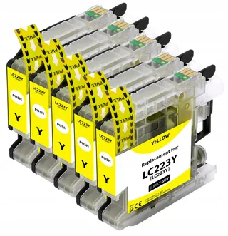 SUPPLY GUY 5 Inktcartridges Brother LC223 LC225 LC227 Geel met Chip — miniatuur 1