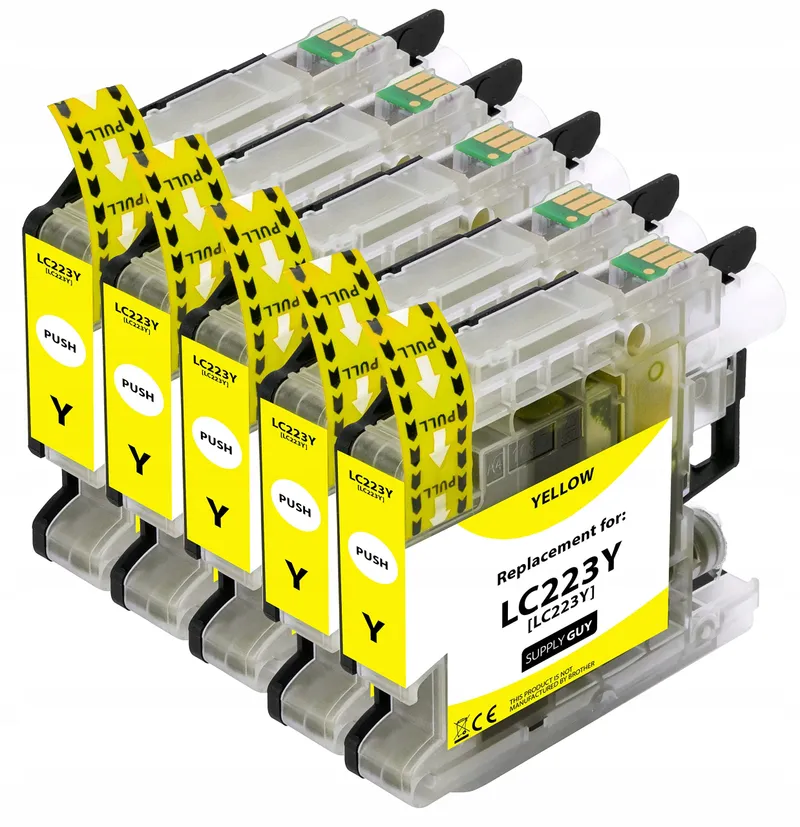 SUPPLY GUY 5 Inktcartridges Brother LC223 LC225 LC227 Geel met Chip — foto 1