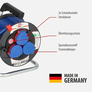 BRENNENSTUHL Garant Kompakt Kabelhaspel 15m IP44 Buitengebruik Blauw — miniatuur 2