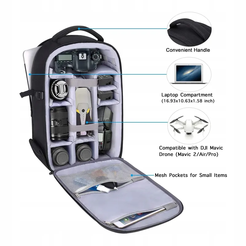 MOSISO Waterdichte Camerarugzak DSLR SLR met Laptopvak — foto 2