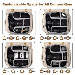BAGSMART Camerarugzak DSLR Canvas Waterdicht 15" Laptop Statief — miniatuur 3