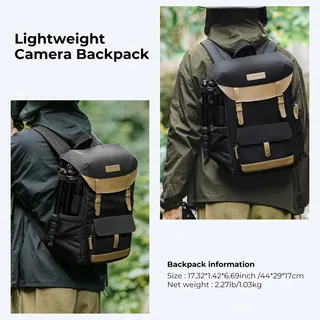 K&F CONCEPT Camerarugzak Rolltop Laptop 15 Inch SLR — miniatuur 2