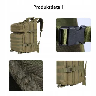 CINGHI LUSSO Militaire Rugzak 45L Groot Wandel Zwart — miniatuur 3