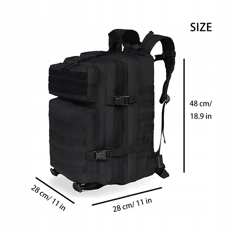CINGHI LUSSO Militaire Rugzak 45L Groot Wandel Zwart — foto 2
