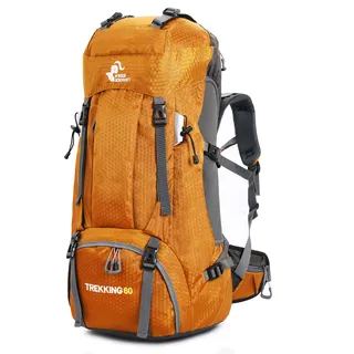 BSEASH Wandelrugzak 60L Waterdicht Licht Regenhoes Goud — miniatuur 1