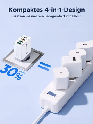 AIONEUS USB Adapter 40W 4 Poorten USB-C USB-A Android — miniatuur 6
