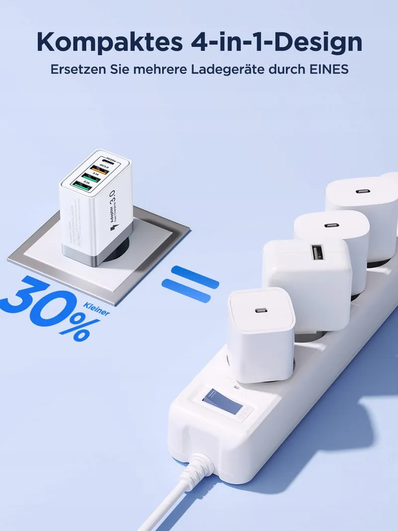 AIONEUS USB Adapter 40W 4 Poorten USB-C USB-A Android — foto 6