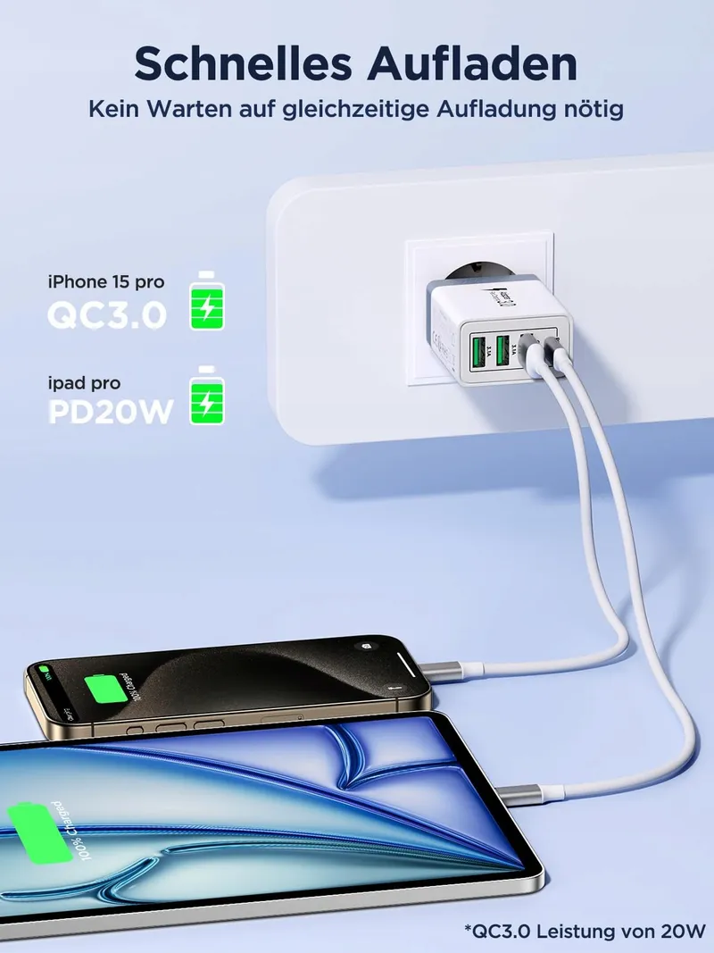 AIONEUS USB Adapter 40W 4 Poorten USB-C USB-A Android — foto 3