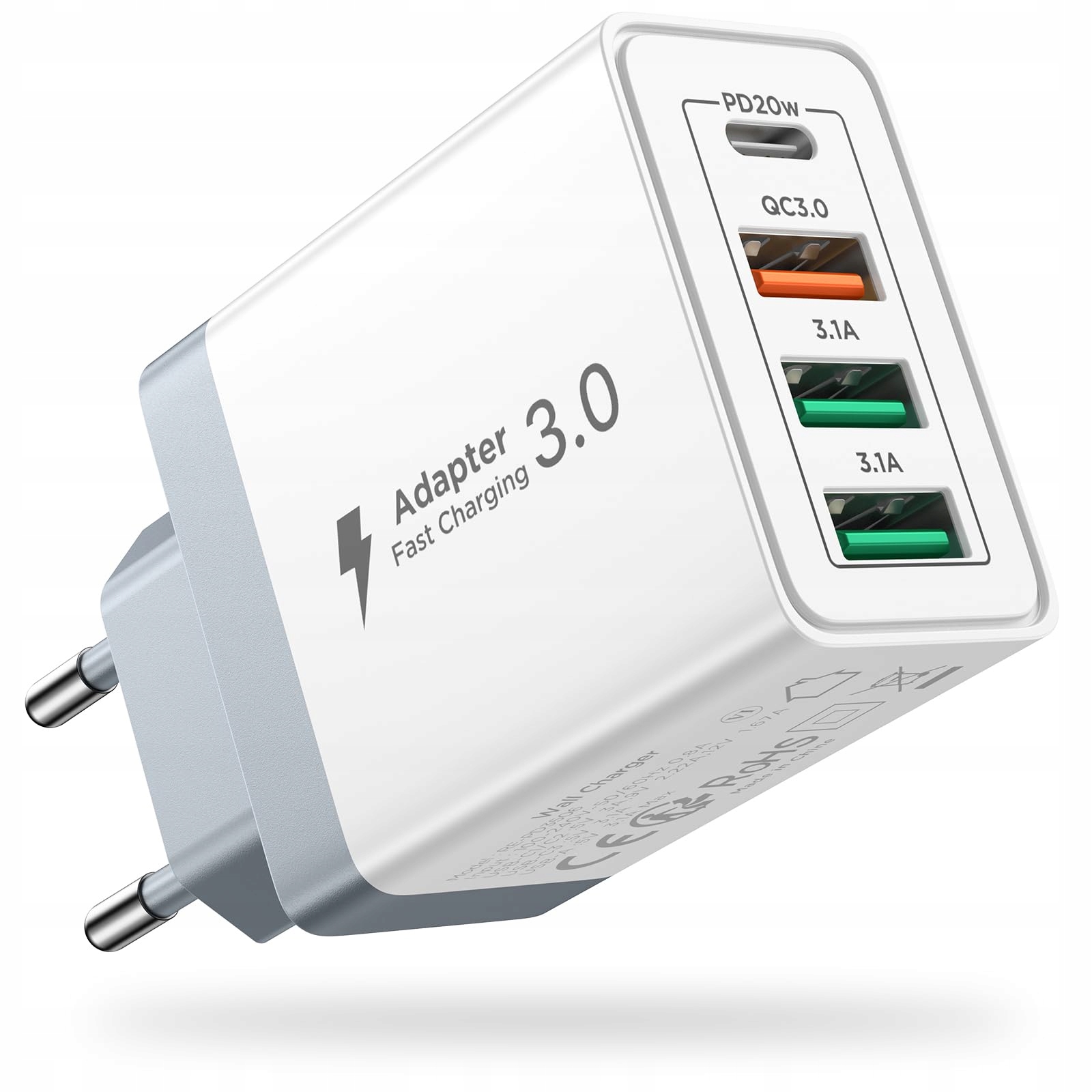 AIONEUS USB Adapter 40W 4 Poorten USB-C USB-A Android