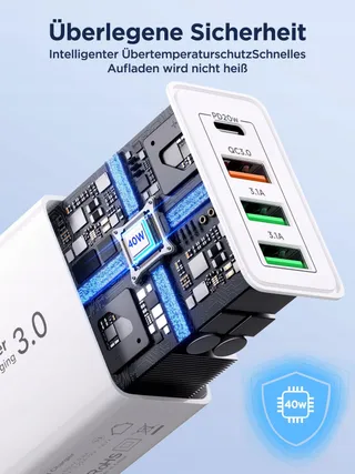AIONEUS USB Adapter 40W 4 Poorten USB-C USB-A Android — miniatuur 4
